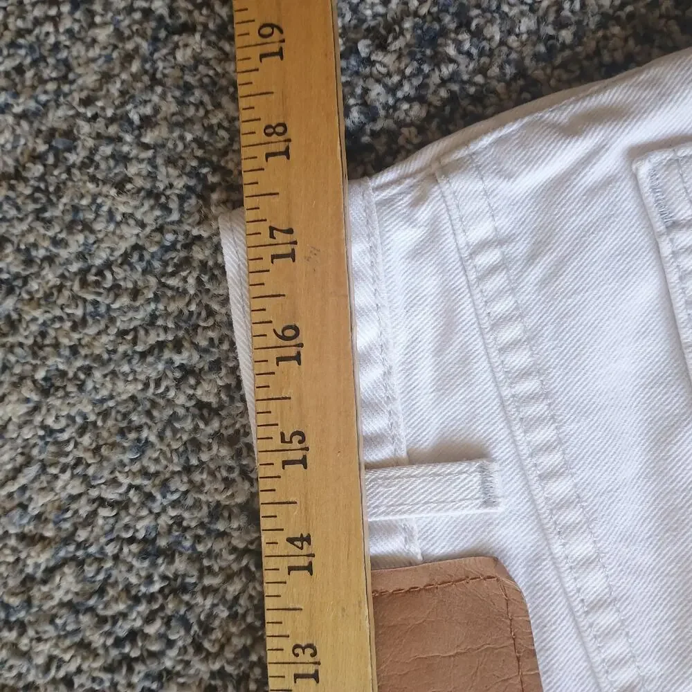 Levi's Vintage White Denim Cut Off Jean Shorts Jorts Western Fest Faded 34x3.5